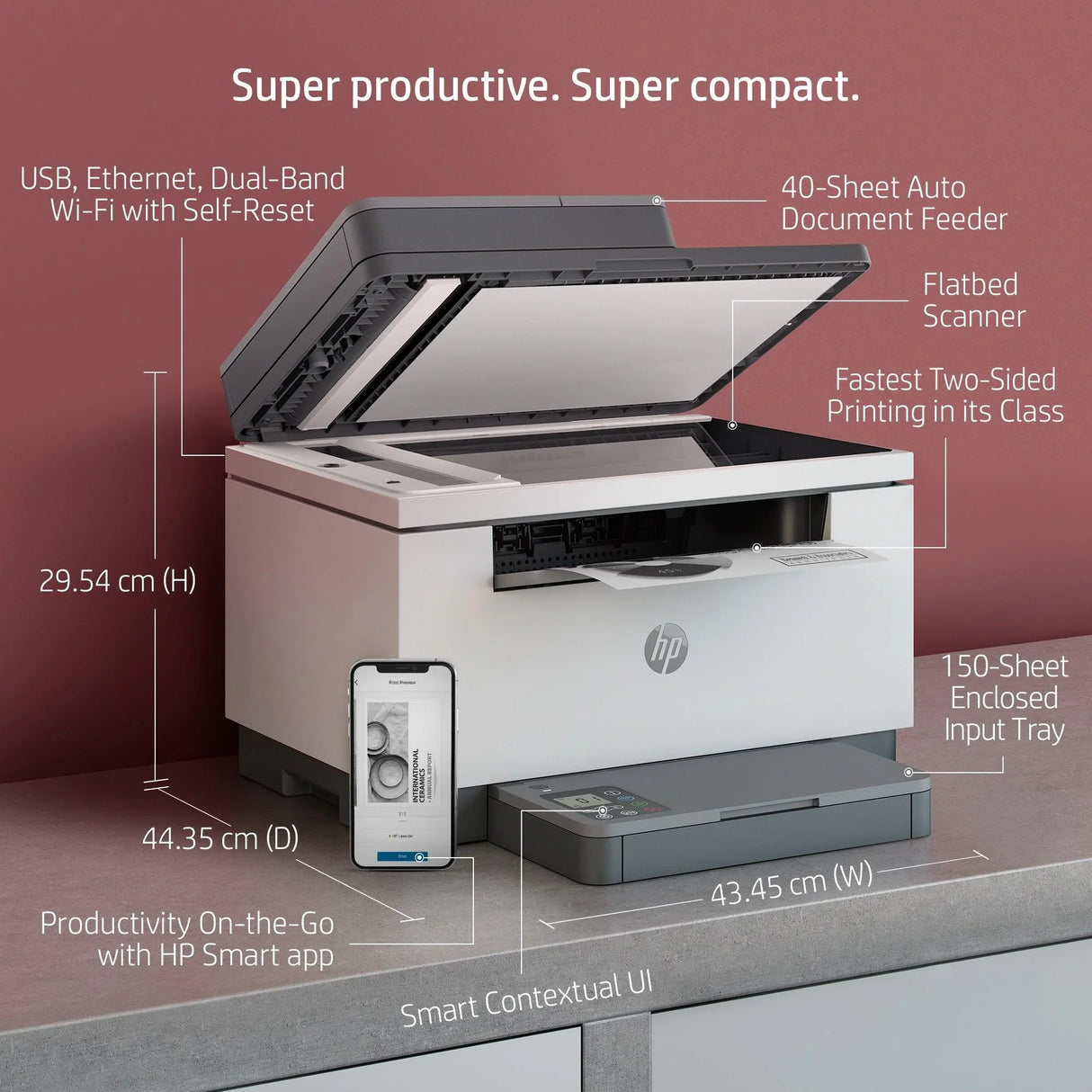 HP LASERJET MFP M234sdw – Print / Scan / Copy / Fax / Laser / Monochrome – Fast Duplex Wireless MFP