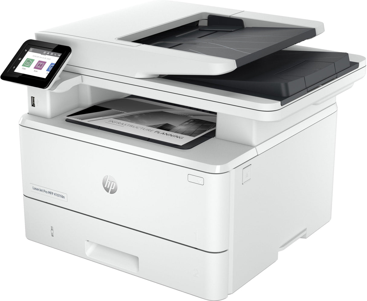 HP LASERJET PRO 4101FDN MONO MFP 40PPM, PRINT, COPY FAX, NETWORK. DUPLEX SCAN, 1YR WTY