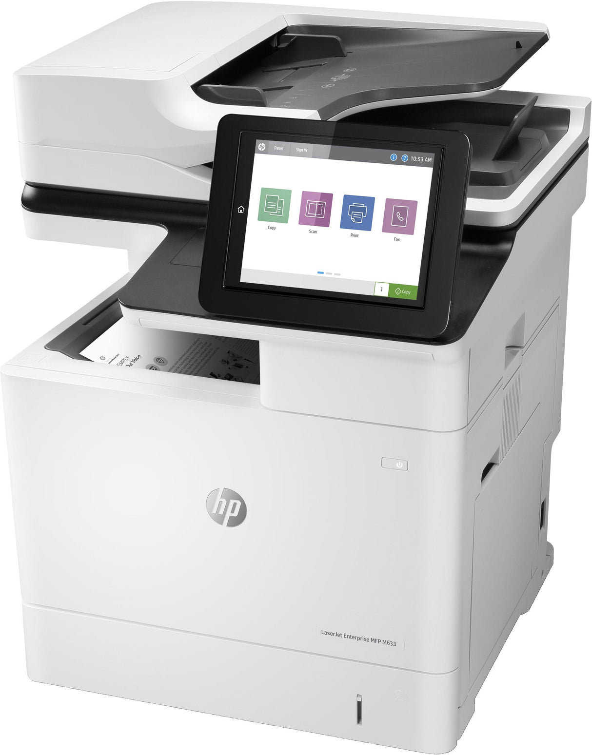 HP LJ ENT M633FH MONO MFP, A4, 71PPM, 2 TRAYS, DUPLEX, NETWORK, FAX,