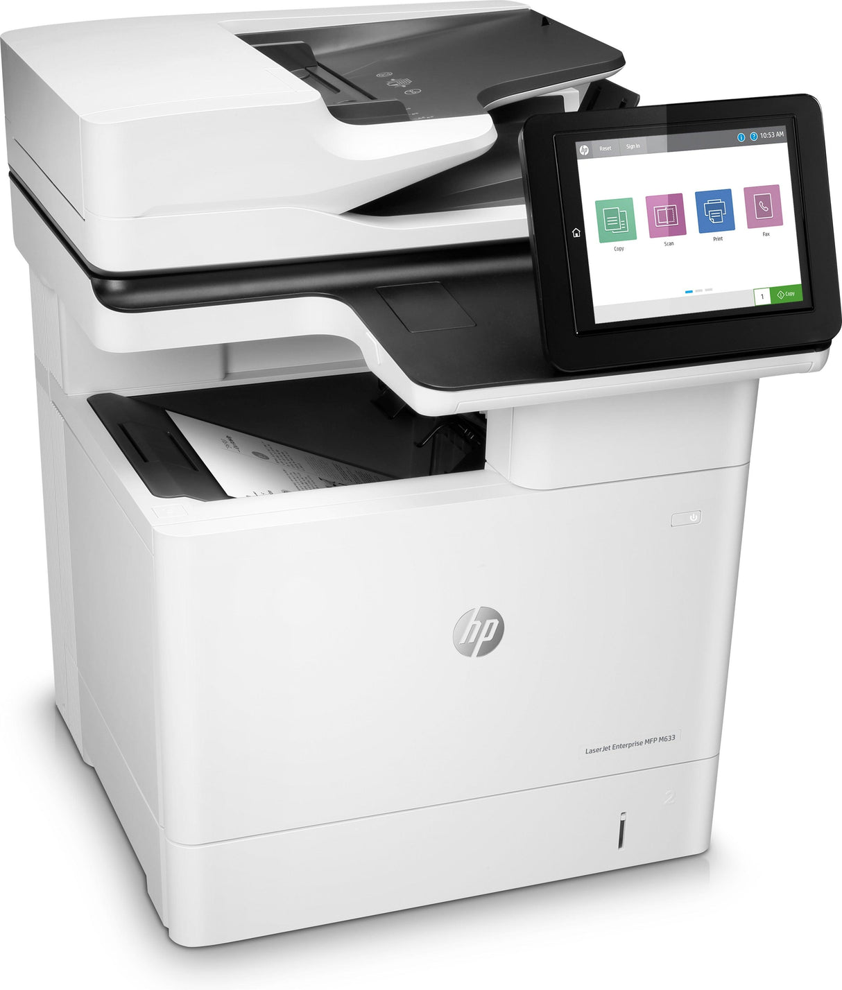 HP LJ ENT M633FH MONO MFP, A4, 71PPM, 2 TRAYS, DUPLEX, NETWORK, FAX,