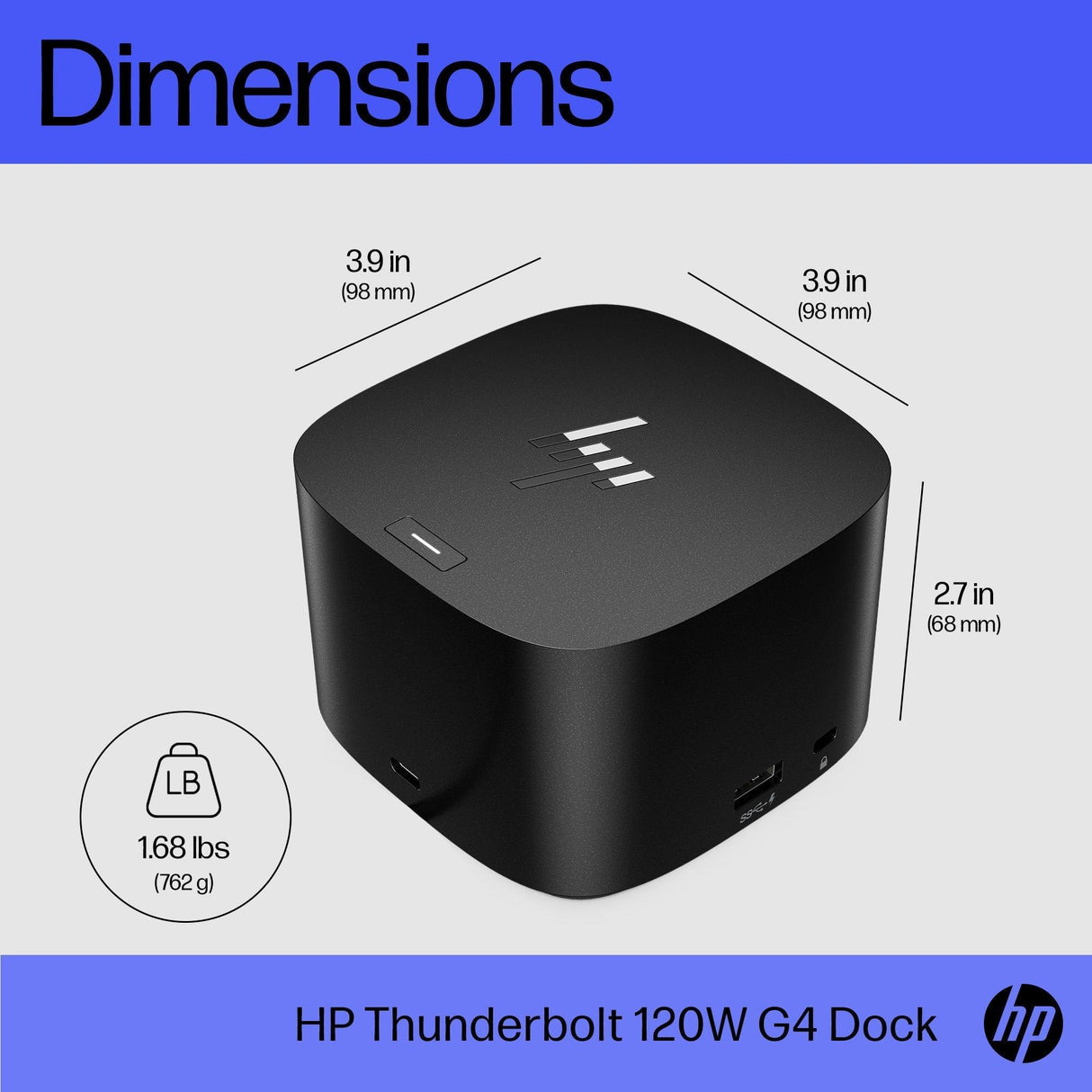 HP Thunderbolt Dock 120W G4 – Thunderbolt 4 / 120W PD / HDMI / DP / Ethernet – Docking Station
