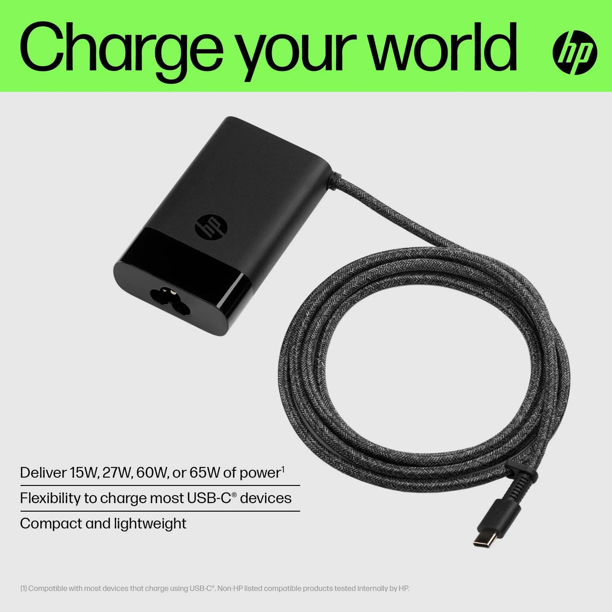 HP 671R2AA – 65W / USB-C / PD – Laptop Charger