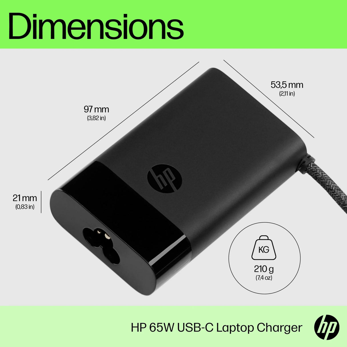 HP 671R2AA – 65W / USB-C / PD – Laptop Charger