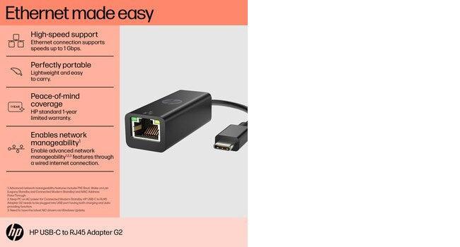 HP USB-C to RJ45 Adapter G2 (4Z527AA)