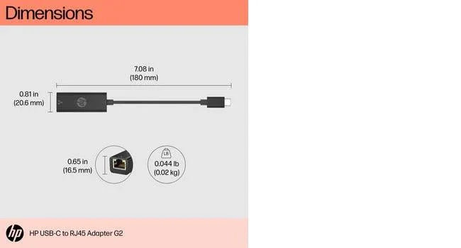 HP USB-C to RJ45 Adapter G2 (4Z527AA)