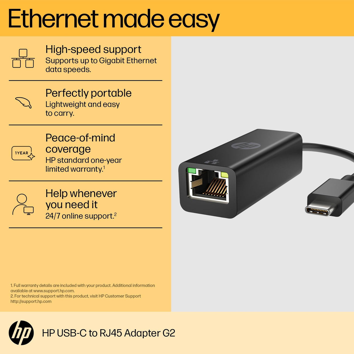 HP USB-C to RJ45 Adapter G2 (4Z527AA)