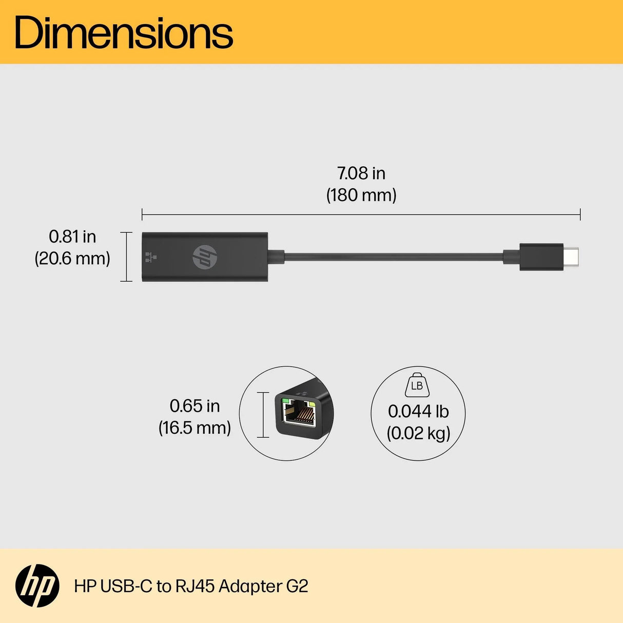 HP USB-C to RJ45 Adapter G2 (4Z527AA)