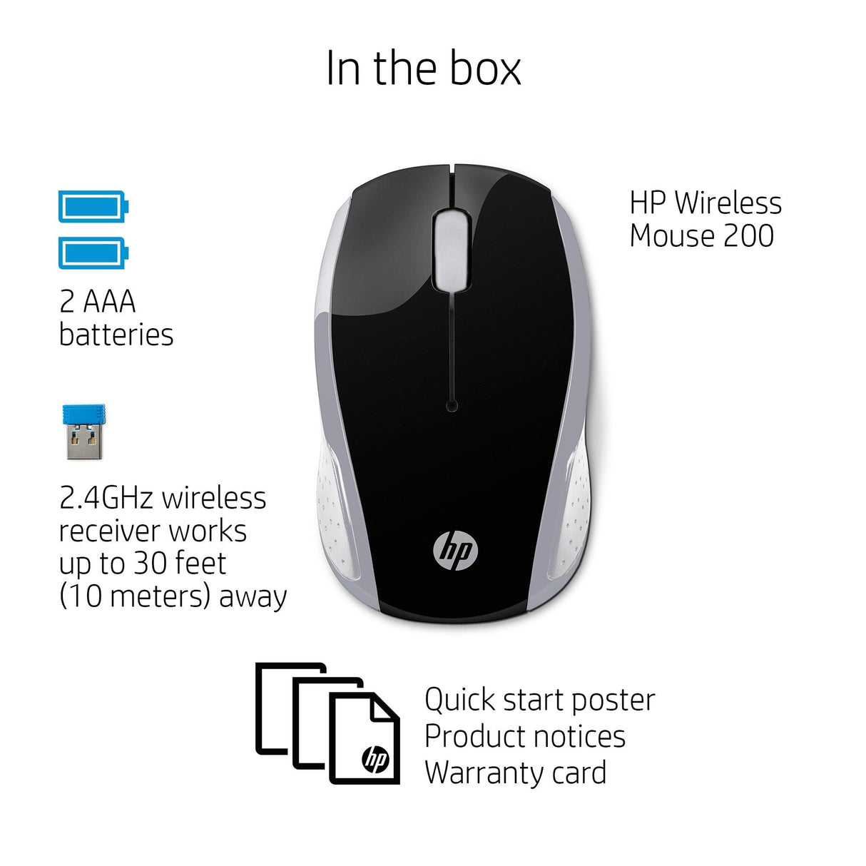HP Wireless Mouse 200 (Pike Silver) (2HU84AA)