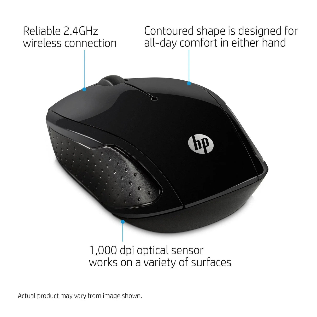 HP Wireless Mouse 200 – Wireless 2.4GHz / 1200 DPI / Silent Click – Office Wireless Mouse