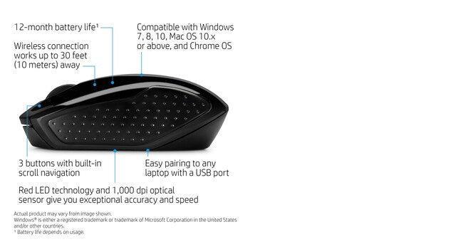 HP Wireless Mouse 200 – Wireless 2.4GHz / 1200 DPI / Silent Click – Office Wireless Mouse