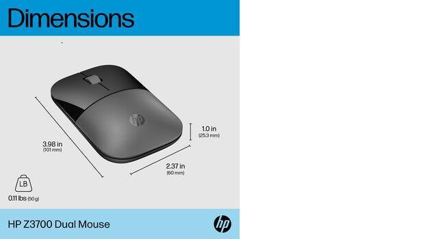 HP Z3700 – Wireless (Bluetooth + 2.4GHz) / 1200 DPI / Lightweight – Travel Wireless Mouse