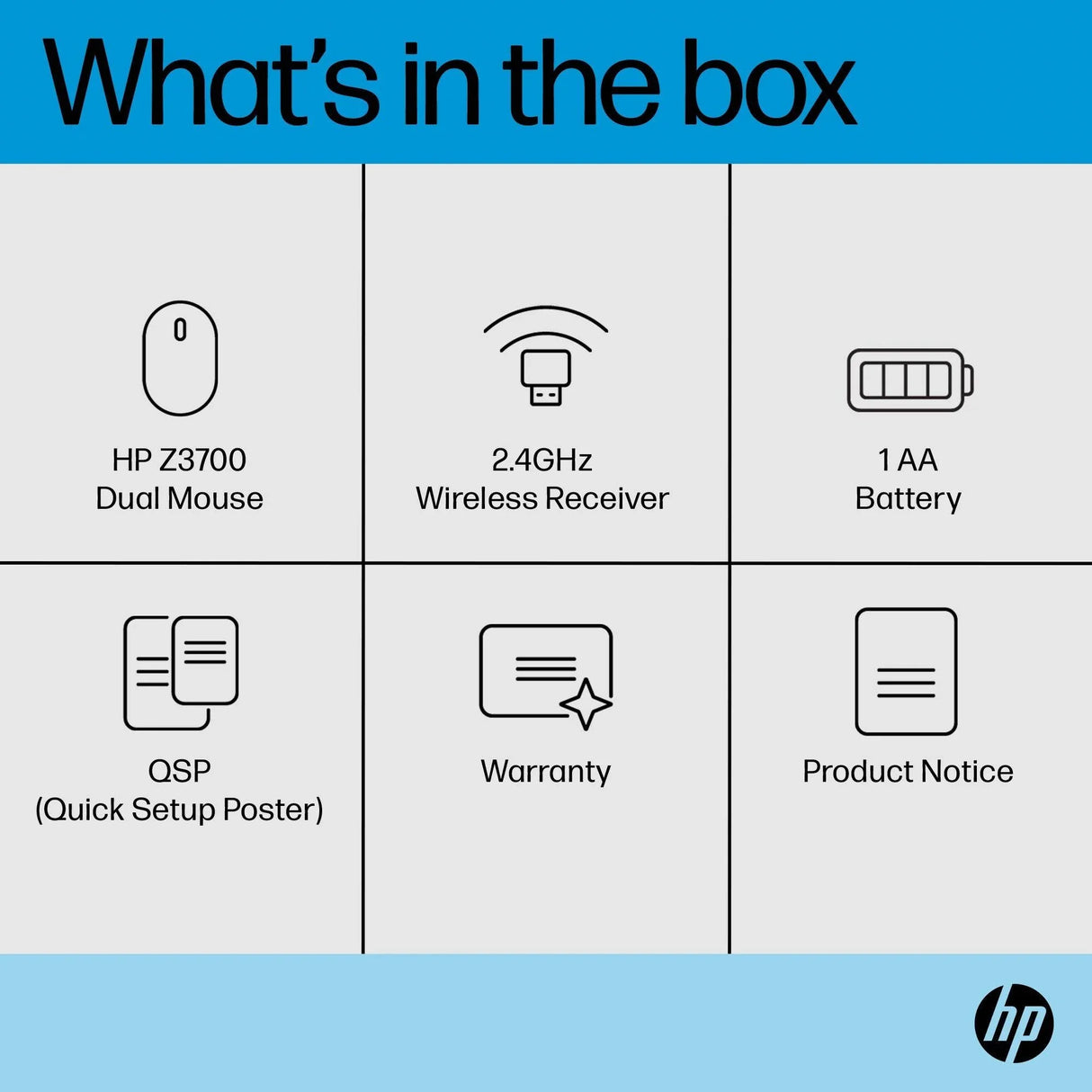 HP Z3700 – Wireless (Bluetooth + 2.4GHz) / 1200 DPI / Lightweight – Travel Wireless Mouse