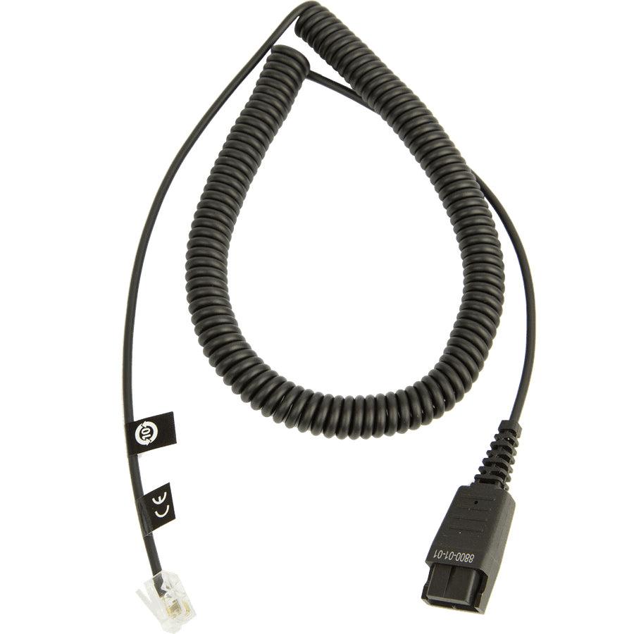 JABRA QD to Modular RJ extension coiled cord (8800-01-01)