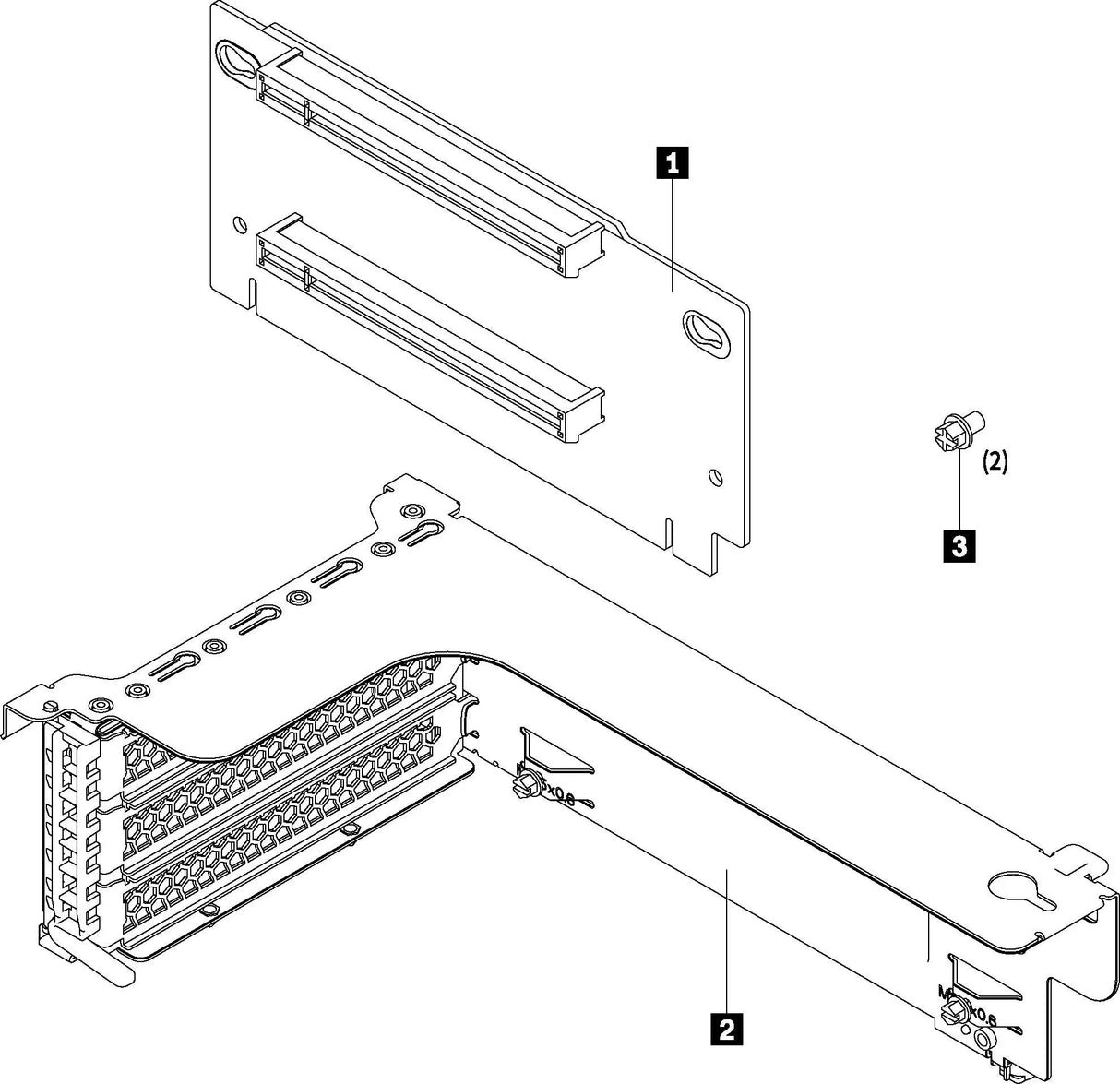 LENOVO ThinkSystem SR550|SR590|SR650 x16|x8 PCIe FH Riser 1 Kit (7XH7A02678)