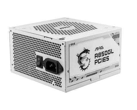 MSI 850W | 47-63Hz | 120 mm | Active PFC | ATX 3.0 | PCIe 5.0 (MAG A850GL PCIE5 WHITE)