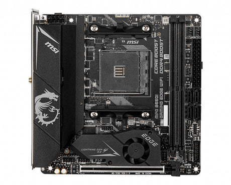MSI AMD B550 | AM4 | 2x DDR4 | SATA III | M.2 | USB 3.2 | 2.5G LAN | Wi-Fi | PS|2 | S|PDIF | Mini-ITX | 170x170 mm (MPG B550I GAMING EDGE WIFI)