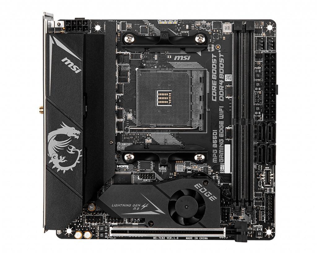 MSI AMD B550 | AM4 | 2x DDR4 | SATA III | M.2 | USB 3.2 | 2.5G LAN | Wi-Fi | PS|2 | S|PDIF | Mini-ITX | 170x170 mm (MPG B550I GAMING EDGE WIFI)
