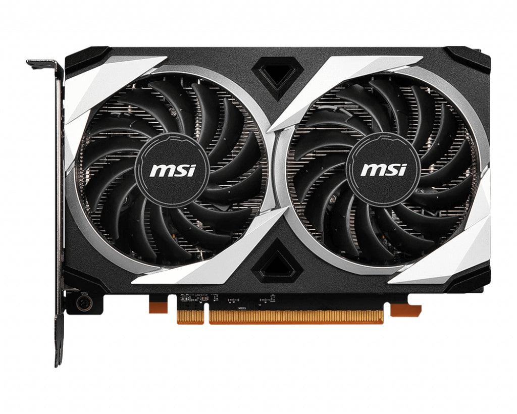 MSI AMD Radeon RX 6500 XT | 4GB GDDR6 | 64 bit | PCI Express 4.0 | 1 x HDMI (2.1) | 1 x DP (1.4a) | DirectX 12.0 | OpenGL 4.6 | VR | 107W (RADEON RX 6500 XT MECH 2X 4G OC)