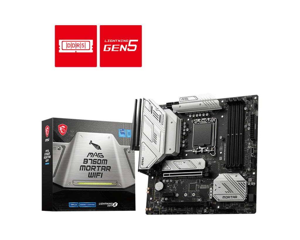MSI LGA 1700 | Intel B760 | 4x DDR5 | 1x HDMI | 1x DisplayPort | 4x SATA | Wi-Fi | mATX (MAG B760M MORTAR WIFI)