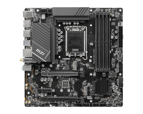 MSI LGA 1700 | Intel B760 | 4x DDR5 | 6800 MHz | 2x HDMI | 2x DisplayPort | 4x SATA 6G | mATX (PRO B760M-A WIFI)