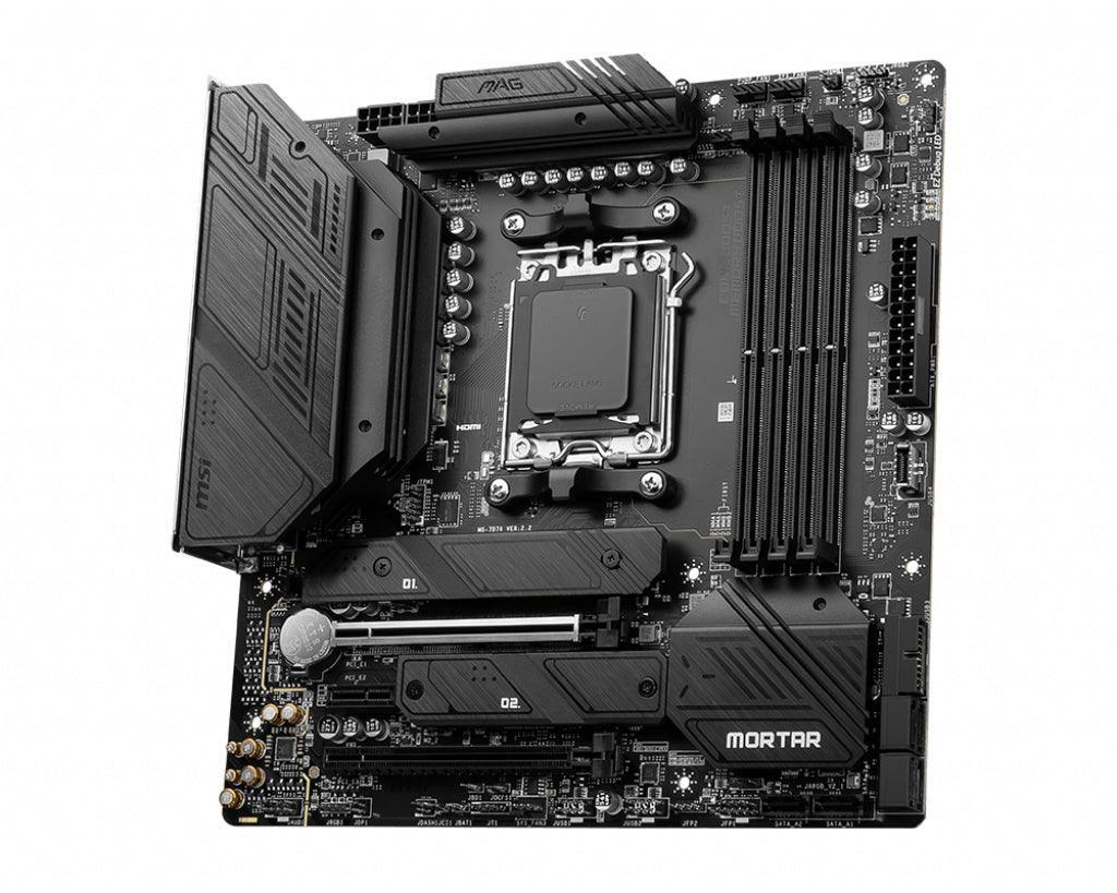 MSI Micro ATX | AMD B650 chipset | Socket AM5 | 4xDDR5 | 7.1ch audio | 2.5-Gigabit LAN | Wi-Fi | Bluetooth 5.2 (MAG B650M MORTAR WIFI)