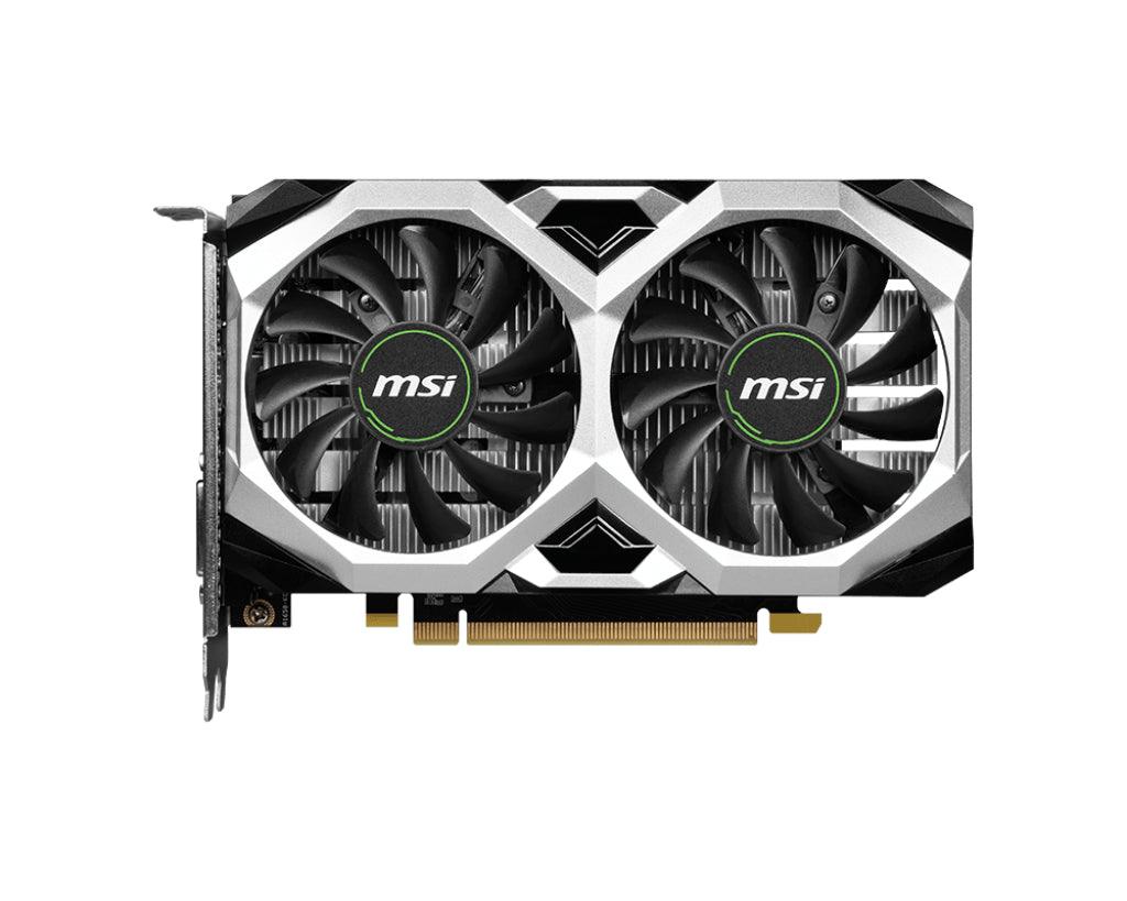 MSI NVIDIA GeForce GTX 1660 | 4GB GDDR6 | 128 bit | PCI Express x16 3.0 | 1 x HDMI (2.0b) | 1 x DVI-D | 1 x DP (1.4) | CUDA | DirectX 12.0 | OpenGL 4.6 | VR | 90W (GEFORCE GTX 1650 D6 VENTUS XS OCV3)