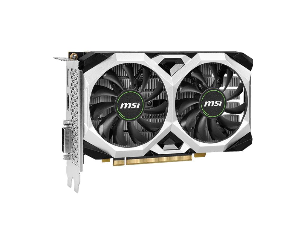 MSI NVIDIA GeForce GTX 1660 | 4GB GDDR6 | 128 bit | PCI Express x16 3.0 | 1 x HDMI (2.0b) | 1 x DVI-D | 1 x DP (1.4) | CUDA | DirectX 12.0 | OpenGL 4.6 | VR | 90W (GEFORCE GTX 1650 D6 VENTUS XS OCV3)