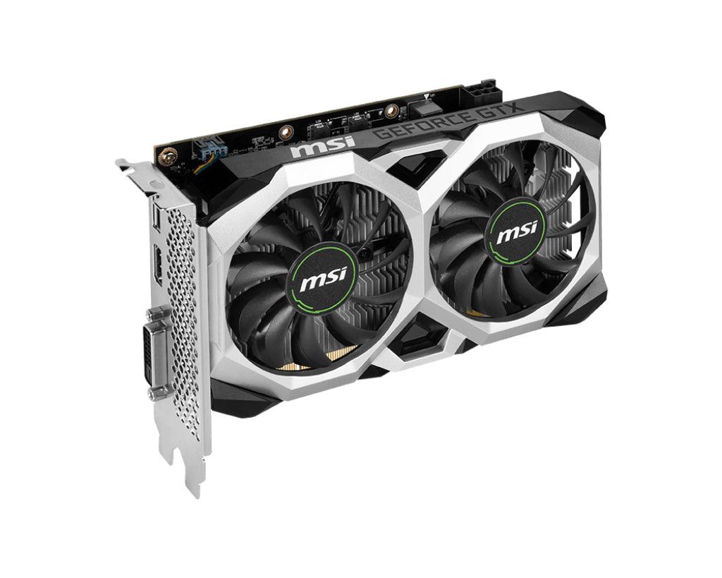 MSI NVIDIA GeForce GTX 1660 | 4GB GDDR6 | 128 bit | PCI Express x16 3.0 | 1 x HDMI (2.0b) | 1 x DVI-D | 1 x DP (1.4) | CUDA | DirectX 12.0 | OpenGL 4.6 | VR | 90W (GEFORCE GTX 1650 D6 VENTUS XS OCV3)