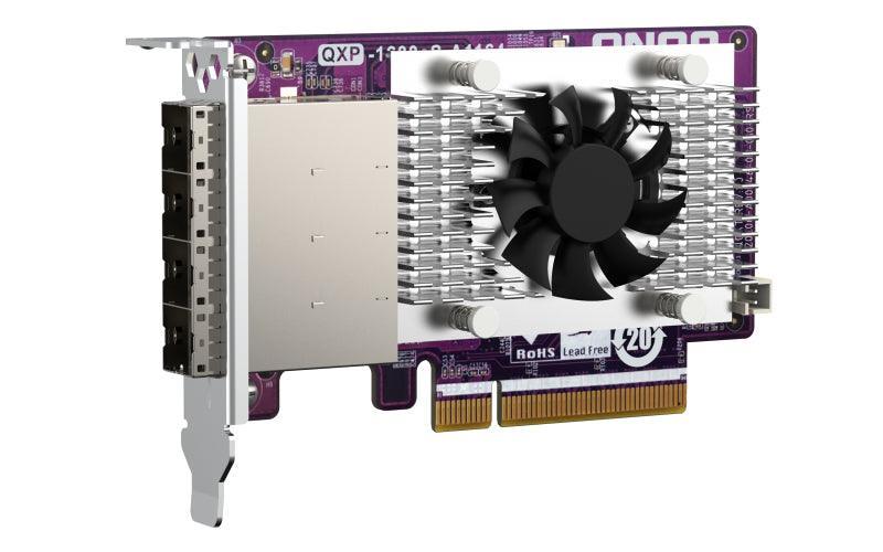 QNAP 16x SATA | 4x SFF-8644 | PCIe Gen3 x8 (64Gbps) | 117.72 x 68.9 x 18.26 mm (QXP-1600ES-A1164)