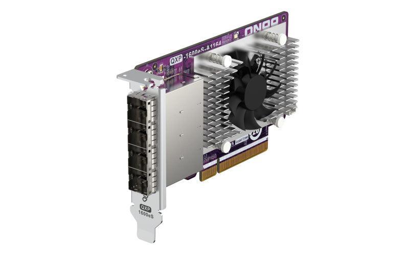 QNAP 16x SATA | 4x SFF-8644 | PCIe Gen3 x8 (64Gbps) | 117.72 x 68.9 x 18.26 mm (QXP-1600ES-A1164)
