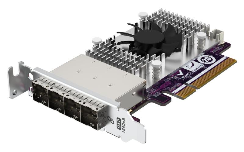 QNAP 16x SATA | 4x SFF-8644 | PCIe Gen3 x8 (64Gbps) | 117.72 x 68.9 x 18.26 mm (QXP-1600ES-A1164)