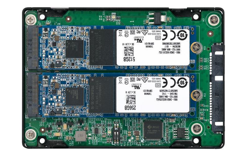 QNAP 2 x M.2 2280 SATA 6Gbps SSD | RAID 0|1 | 100.5 x 69.9 x 9.5 mm | 0.1 kg (QDA-A2MAR)