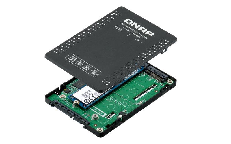 QNAP 2 x M.2 2280 SATA 6Gbps SSD | RAID 0|1 | 100.5 x 69.9 x 9.5 mm | 0.1 kg (QDA-A2MAR)