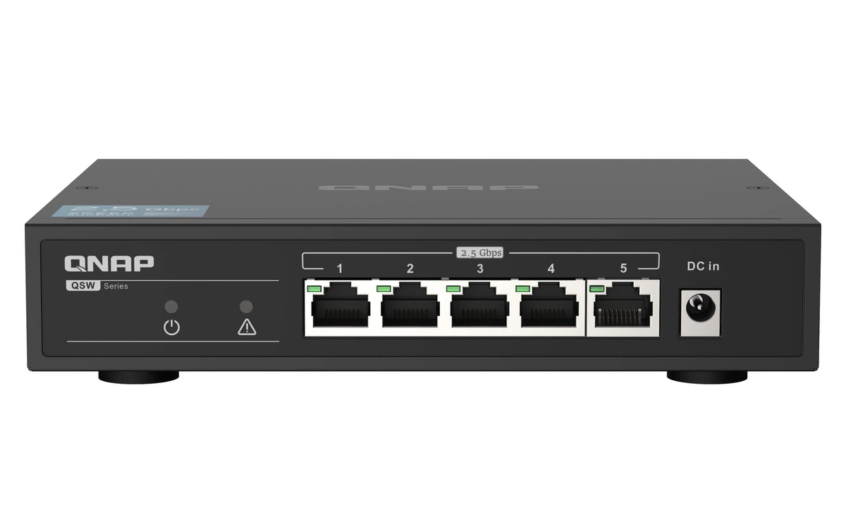 QNAP 5x RJ-45 2.5GbE | Unmanaged | 12V DC | 0.577 kg (QSW-1105-5T)