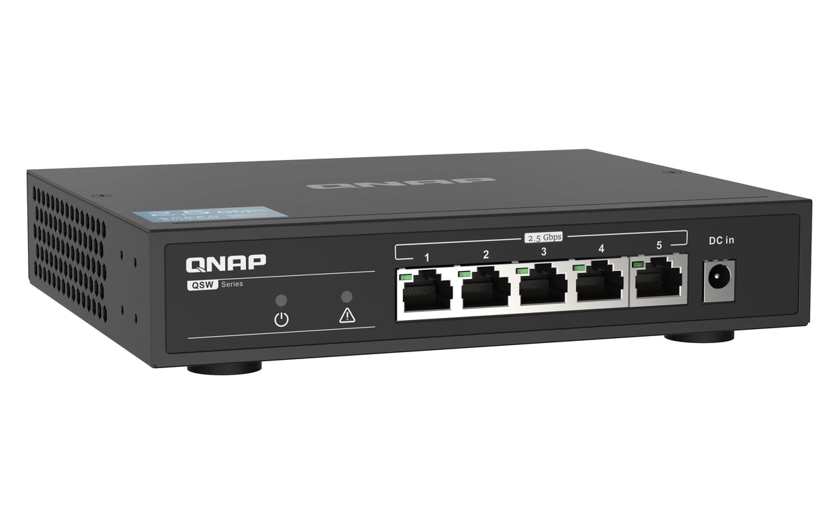 QNAP 5x RJ-45 2.5GbE | Unmanaged | 12V DC | 0.577 kg (QSW-1105-5T)