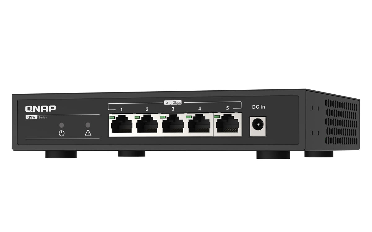 QNAP 5x RJ-45 2.5GbE | Unmanaged | 12V DC | 0.577 kg (QSW-1105-5T)