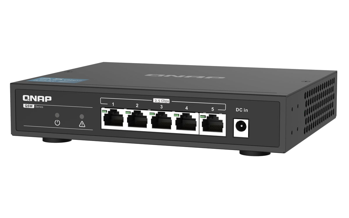 QNAP 5x RJ-45 2.5GbE | Unmanaged | 12V DC | 0.577 kg (QSW-1105-5T)
