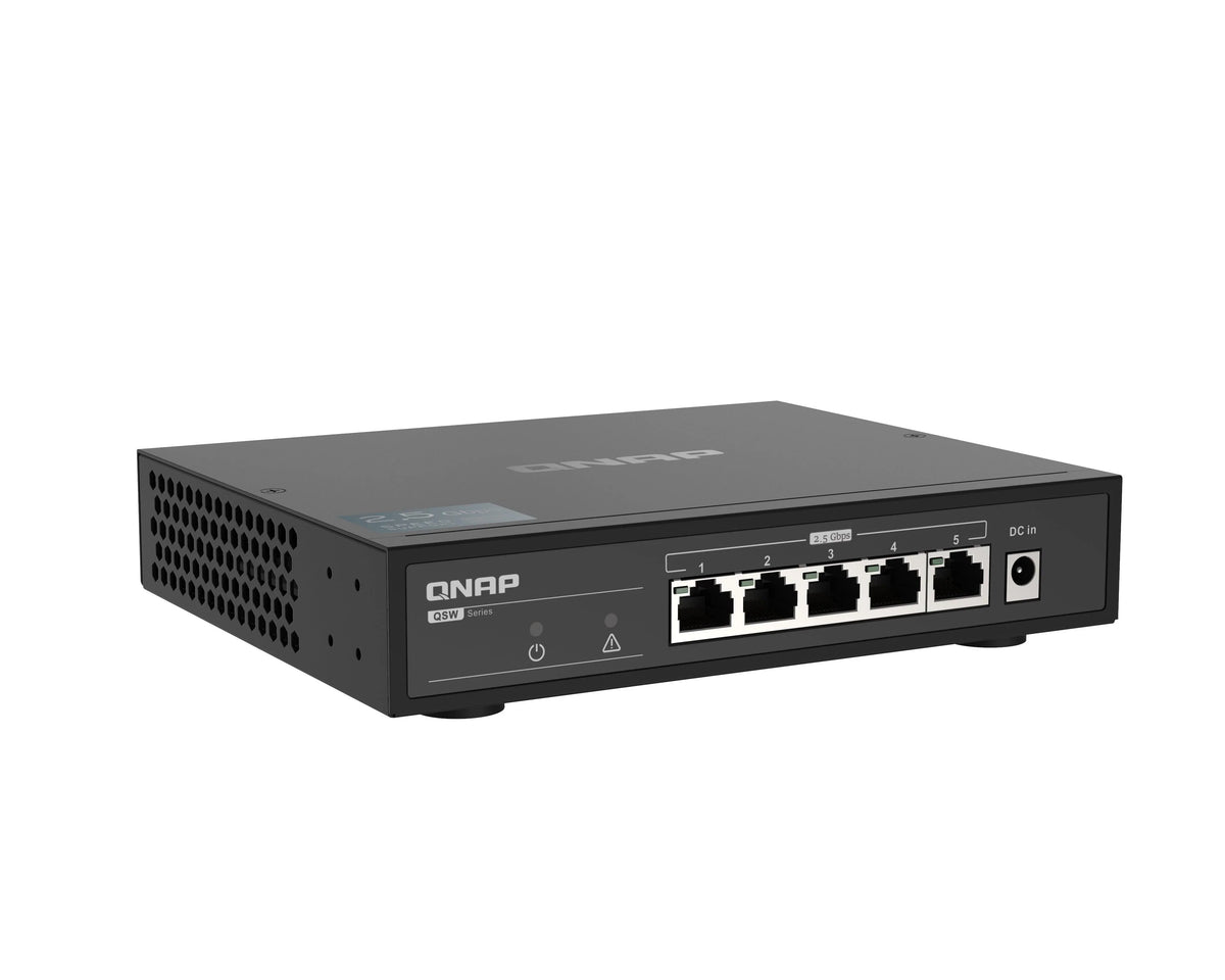 QNAP 5x RJ-45 2.5GbE | Unmanaged | 12V DC | 0.577 kg (QSW-1105-5T)
