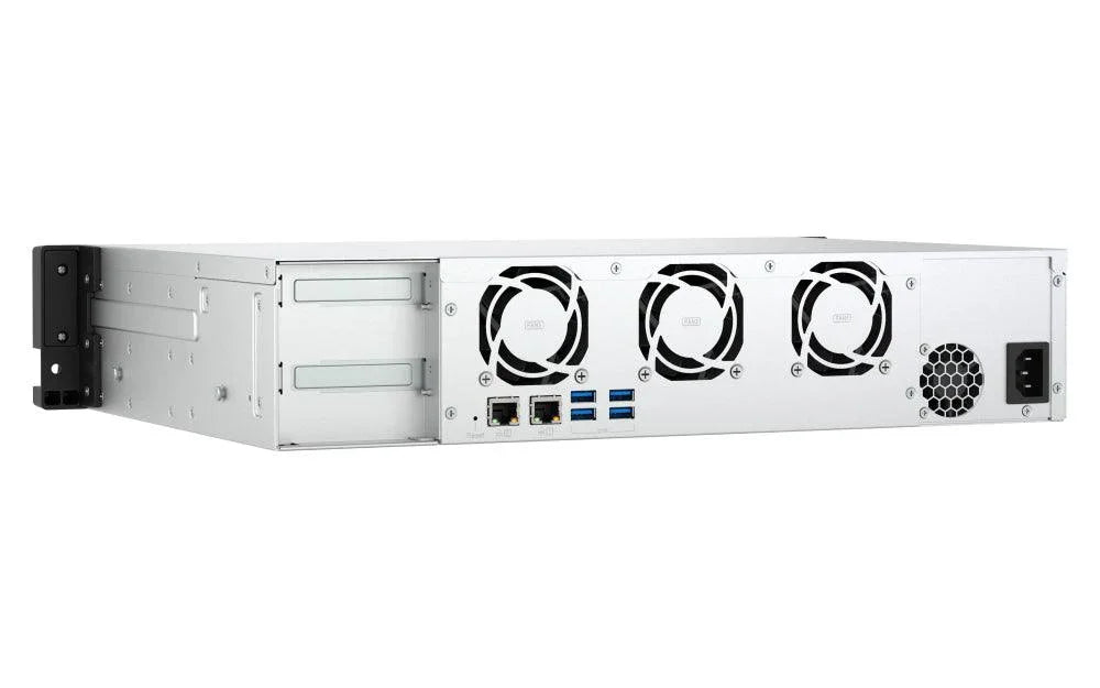QNAP Intel Atom C5125 8-core processor | 2.8GHz | 64-bit x86 | 8 GB DDR4 | Flash Memory 5GB | Hot-swap | 2.5G|1G|100M | 2U | 250W PSU | 100 - 240V | Black (TS-855EU-8G)