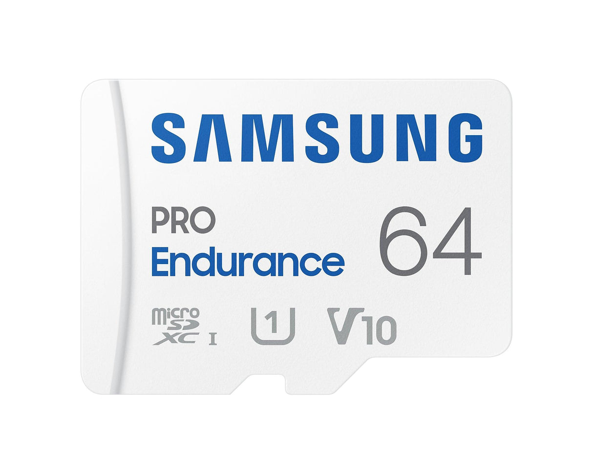 SAMSUNG MB-MJ64KA|APC | PRO Endurance | 64GB MicroSDXC | Class 10 | U1 | V10 | UHS-I | With SD Adapter (MB-MJ64KA/APC)