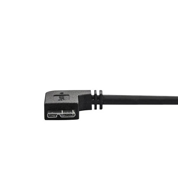 STARTECH 0.5m 20in Slim Micro USB 3.0 Cable M|M - Right-Angle Micro-USB - USB 3.0 A to Micro B - Angled Micro USB 3.1 Gen 1 5Gbps (USB3AU50CMRS)