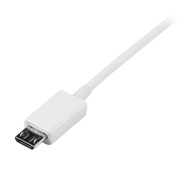 STARTECH 0.5m White Micro USB Cable Cord - A to Micro B - Micro USB Charging Data Cable - USB 2.0 - 1x USB A Male | 1x USB Micro B Male (USBPAUB50CMW)