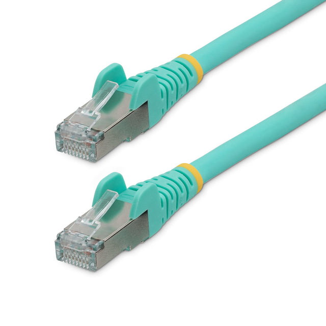 STARTECH 1.5m CAT6a Ethernet Cable - Low Smoke Zero Halogen (LSZH) - 10 Gigabit 500MHz 100W PoE RJ45 S|FTP Aqua Network Patch Cord Snagless w|Strain Relief (NLAQ-150-CAT6A-PATCH) (NLAQ-150-CAT6A-PATCH)