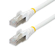 STARTECH 1.5m CAT6a Ethernet Cable - Low Smoke Zero Halogen (LSZH) - 10 Gigabit 500MHz 100W PoE RJ45 S|FTP White Network Patch Cord Snagless w|Strain Relief (NLWH-150-CAT6A-PATCH) (NLWH-150-CAT6A-PATCH)