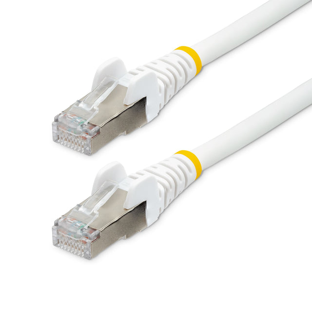 STARTECH 1.5m CAT6a Ethernet Cable - Low Smoke Zero Halogen (LSZH) - 10 Gigabit 500MHz 100W PoE RJ45 S|FTP White Network Patch Cord Snagless w|Strain Relief (NLWH-150-CAT6A-PATCH) (NLWH-150-CAT6A-PATCH)