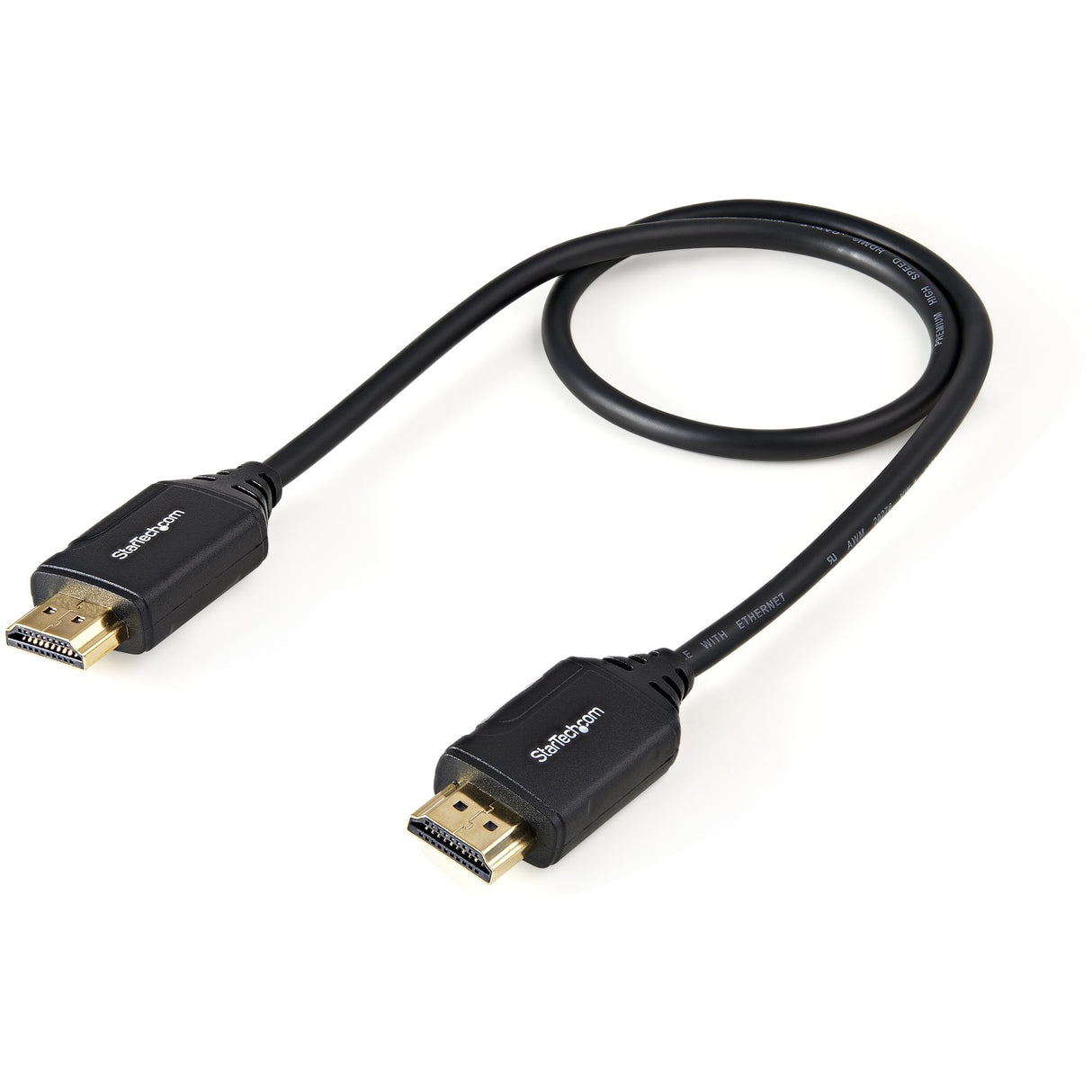 STARTECH 1.6ft (50cm) Premium Certified HDMI 2.0 Cable with Ethernet - High Speed Ultra HD 4K 60Hz HDMI Cable HDR10 - HDMI Cord (Male|Male Connectors) - For UHD Monitors | TVs | Displays (HDMM50CMP) (HDMM50CMP)