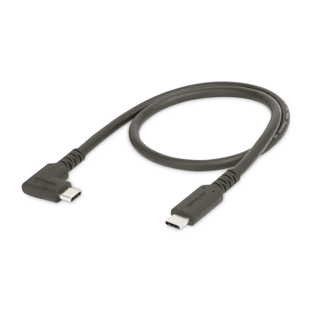 STARTECH 1.6ft (50cm) Rugged Right Angle USB-C Cable (10 Gbps) | USB C to C Data transfer Cable | 4K 60Hz DP Alt Mode | 100W PD - 90 Degree USB Type-C Cable (RUSB31CC50CMBR) (RUSB31CC50CMBR)