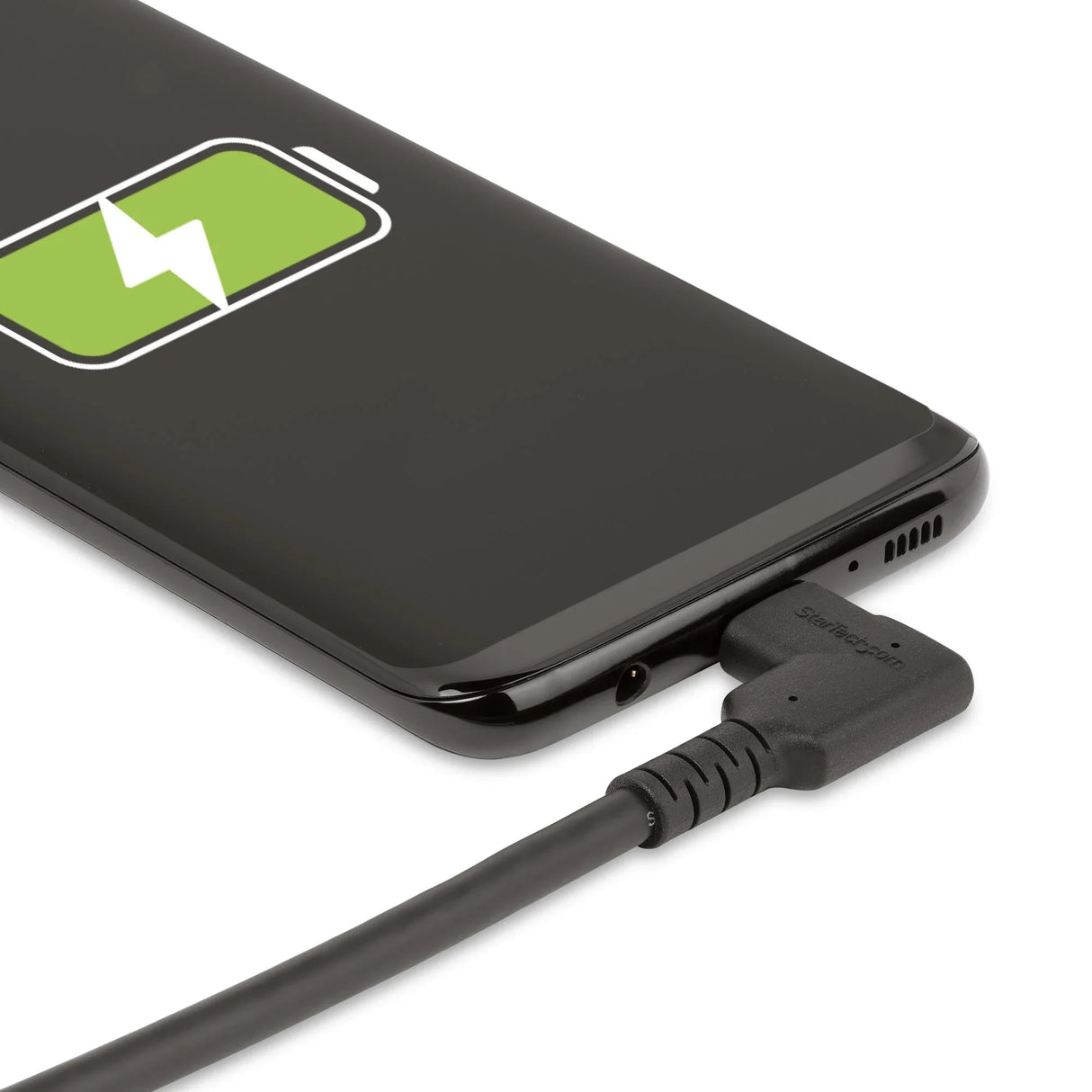STARTECH 1.6ft (50cm) Rugged Right Angle USB-C Cable (10 Gbps) | USB C to C Data transfer Cable | 4K 60Hz DP Alt Mode | 100W PD - 90 Degree USB Type-C Cable (RUSB31CC50CMBR) (RUSB31CC50CMBR)