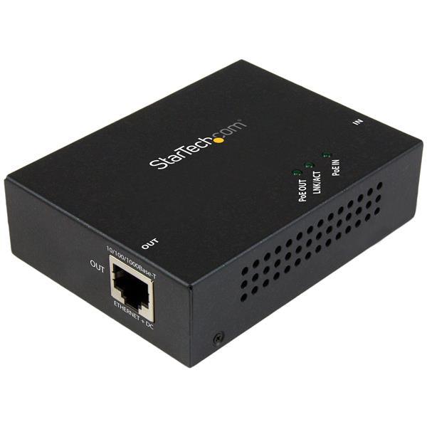 STARTECH 1 Port Gigabit PoE+ Extender 802.3at & 802.3af - 100m (330ft) - Power over Ethernet Extender - PoE Repeater Network Extender (POEEXT1GAT)