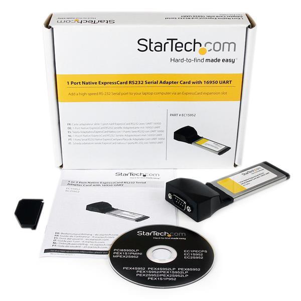 STARTECH 1 Port Native ExpressCard RS232 Serial Adapter Card with 16950 UART - ExpressCard 54 Serial Card (EC1S952)
